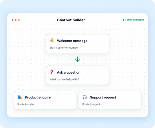 WhatsApp chatbot flow preview